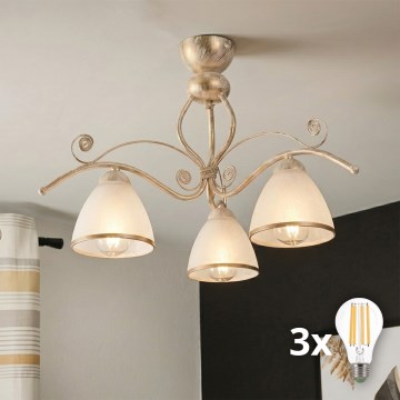 Brilagi - ANTICO LED felületre szerelhető csillár 3xE27/60W/230V 3000K fehér patina