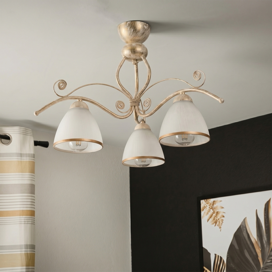 Brilagi - ANTICO LED felületre szerelhető csillár 3xE27/60W/230V 3000K fehér patina