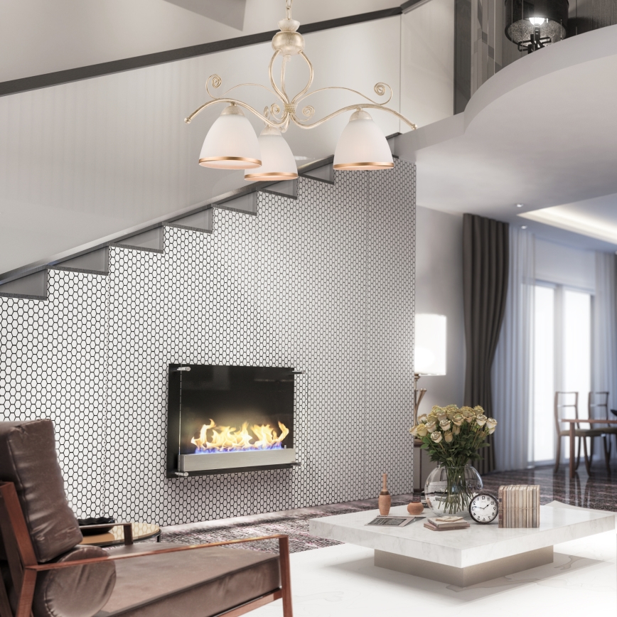 Brilagi - ANTICO LED láncos csillár 3xE27/60W/230V 3000K fehér patina