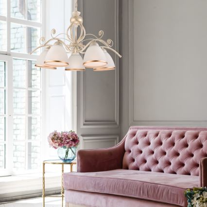 Brilagi - ANTICO LED láncos csillár 5xE27/60W/230V 3000K fehér patina