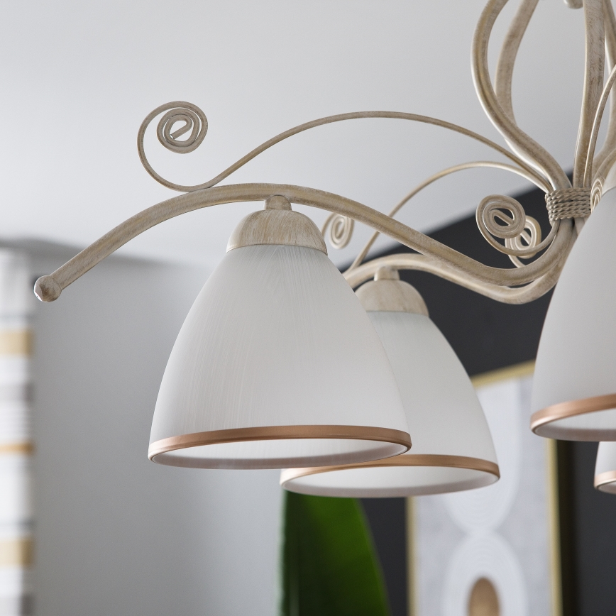 Brilagi - ANTICO LED láncos csillár 5xE27/60W/230V 3000K fehér patina