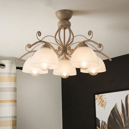 Brilagi - ANTICO MODERN felületre szerelhető csillár 5xE27/60W/230V bézs
