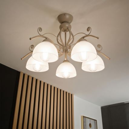 Brilagi - ANTICO MODERN felületre szerelhető csillár 5xE27/60W/230V bézs