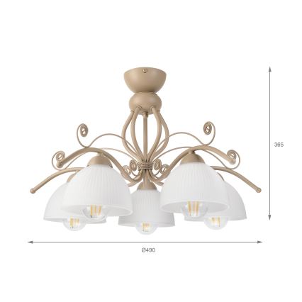 Brilagi - ANTICO MODERN felületre szerelhető csillár 5xE27/60W/230V bézs