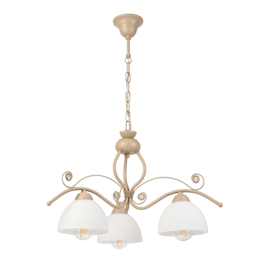 Brilagi - ANTICO MODERN láncos csillár 3xE27/60W/230V bézs