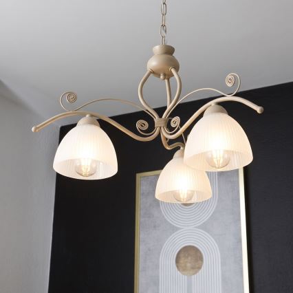 Brilagi - ANTICO MODERN láncos csillár 3xE27/60W/230V bézs