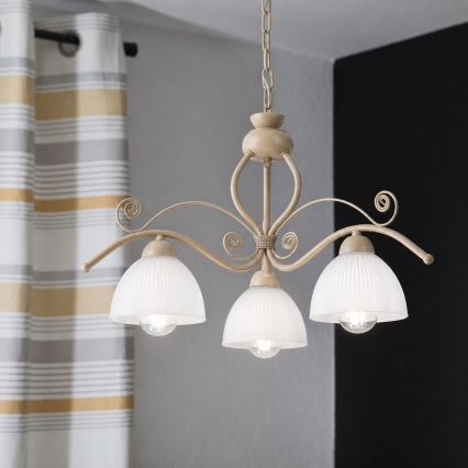 Brilagi - ANTICO MODERN láncos csillár 3xE27/60W/230V bézs
