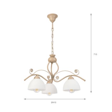 Brilagi - ANTICO MODERN láncos csillár 3xE27/60W/230V bézs