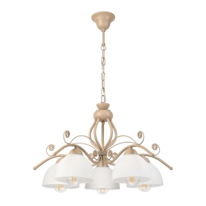 Brilagi - ANTICO MODERN láncos csillár 5xE27/60W/230V bézs