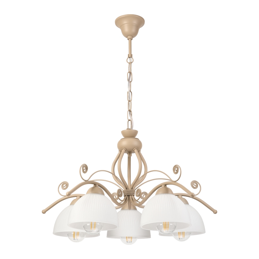Brilagi - ANTICO MODERN láncos csillár 5xE27/60W/230V bézs