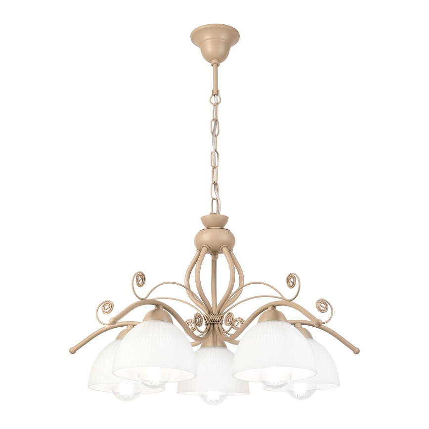 Brilagi - ANTICO MODERN láncos csillár 5xE27/60W/230V bézs