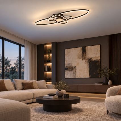 BRILAGI - LED Dimmelhető mennyezeti lámpa APOLLO LED/58W/230V 3000-6500K 43,2x101,2 cm fekete + távirányító