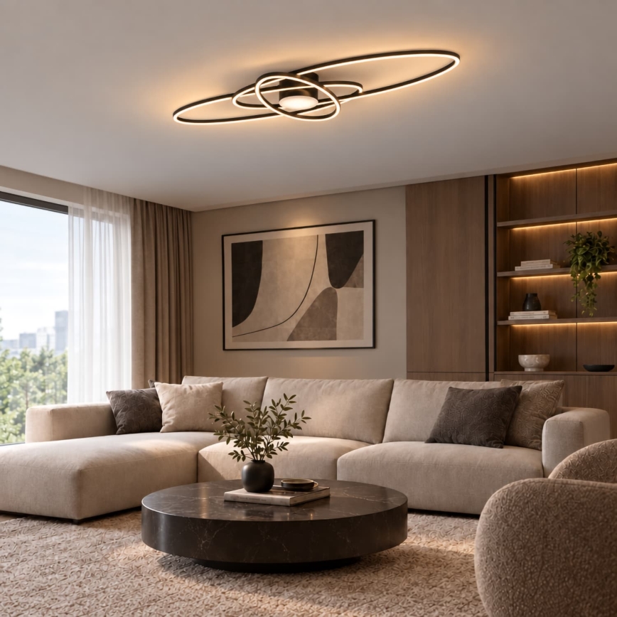 BRILAGI - LED Dimmelhető mennyezeti lámpa APOLLO LED/58W/230V 3000-6500K 43,2x101,2 cm fekete + távirányító