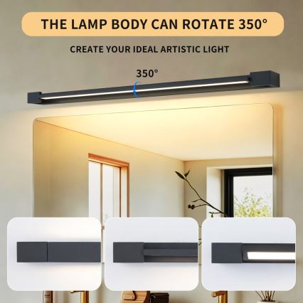 BRILAGI - AQUA LINE LED fürdőszobai tükörvilágítás/28W/230V 100 cm IP44 fekete CRI 90