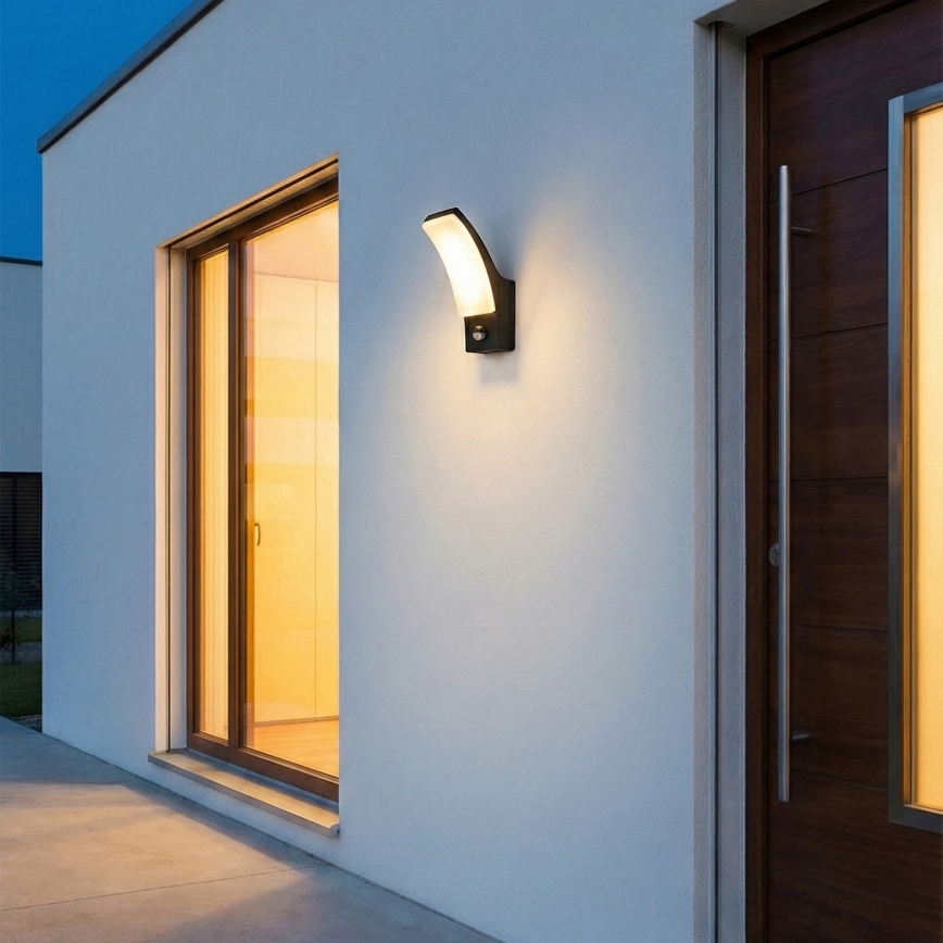 Brilagi - LED kültéri fali lámpa mozgásérzékelővel ARCELO LED/9W/230V IP44