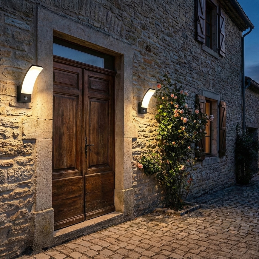 Brilagi - LED kültéri fali lámpa mozgásérzékelővel ARCELO LED/9W/230V IP44