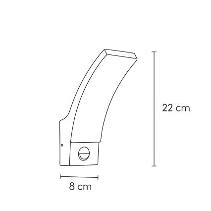 Brilagi - LED kültéri fali lámpa mozgásérzékelővel ARCELO LED/9W/230V IP44