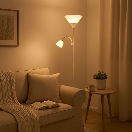 Brilagi - ARIANA állólámpa 1xE27/100W/230V + 1xE14/25W fehér