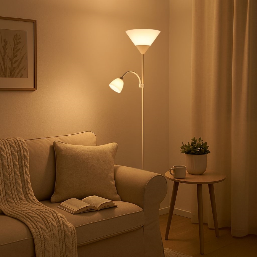 Brilagi - ARIANA állólámpa 1xE27/100W/230V + 1xE14/25W fehér