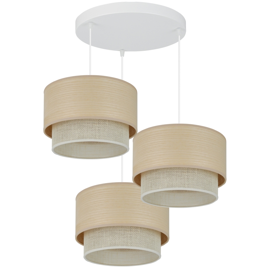 Brilagi - ARIZONA BOHO függeszték kábelre 3xE27/15W/230V bézs/fehér