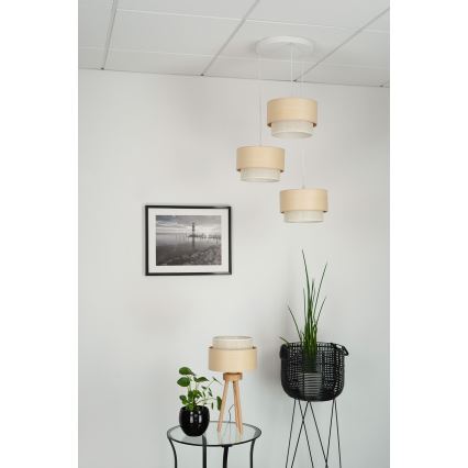 Brilagi - ARIZONA BOHO függeszték kábelre 3xE27/15W/230V bézs/fehér