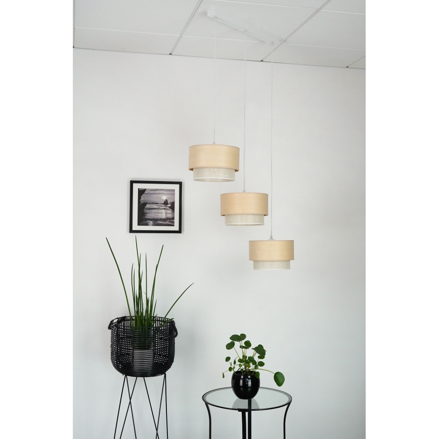 Brilagi - ARIZONA BOHO függeszték kábelre 3xE27/15W/230V bézs/fehér