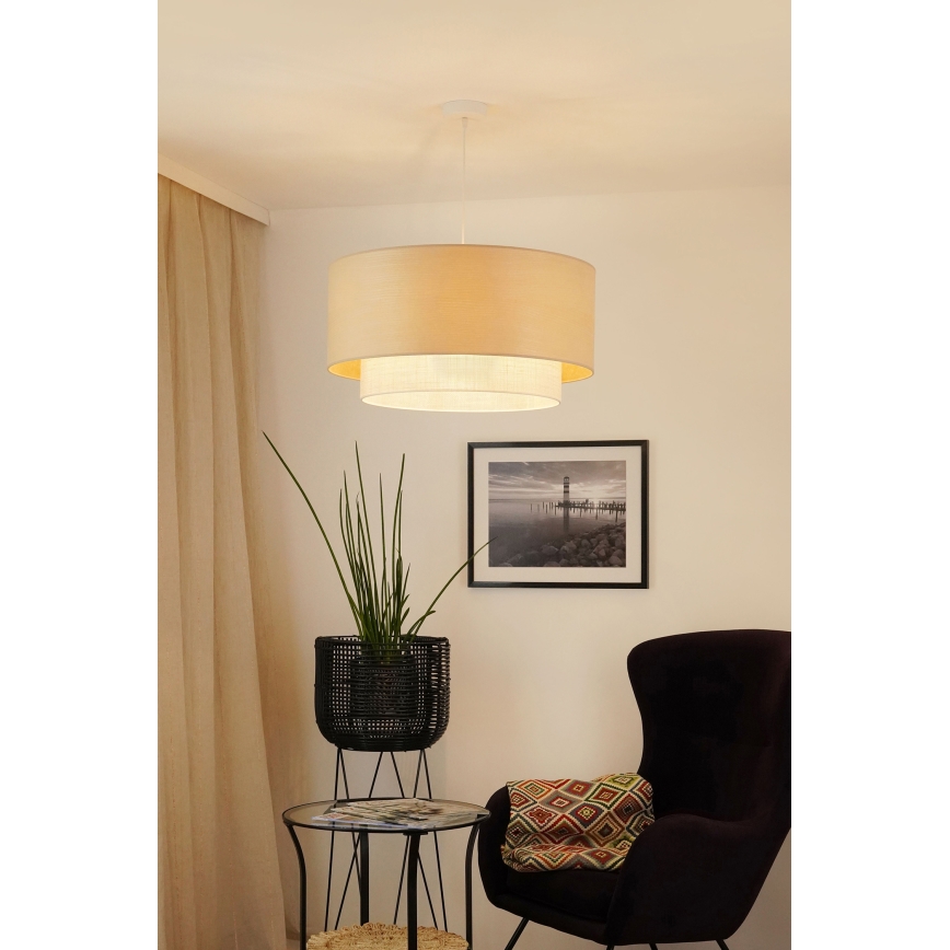 Brilagi - ARIZONA BOHO függeszték kábelre 1xE27/15W/230V átm. 60 cm bézs/fehér