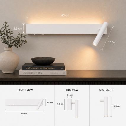 Brilagi - ARLIX LED fali spotlámpa LED/3W/230V + LED/7W, fehér, CRI 90