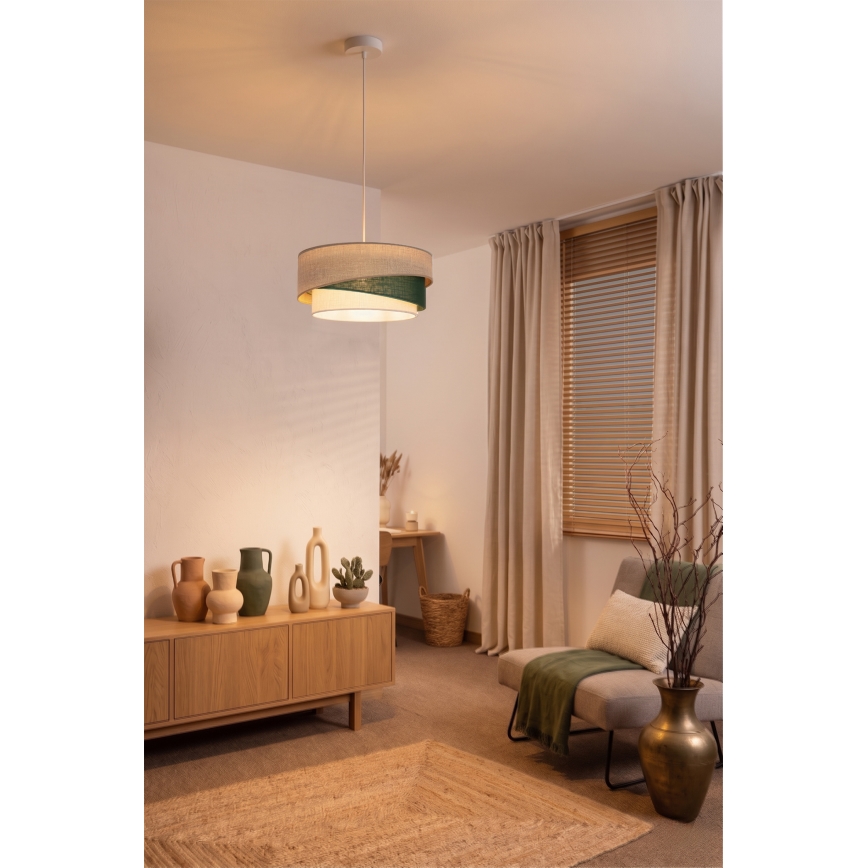 Brilagi - ARROW kábeles függőlámpa 1xE27/60W/230V Ø 45 cm bézs/zöld/fehér