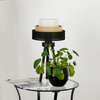 Brilagi - Asztali lámpa ASPEN LUNETA 1xE27/15W/230V fekete/beige/krém