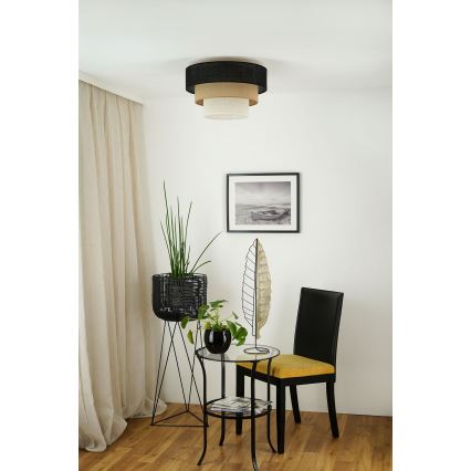 Brilagi - Mennyezeti lámpa ASPEN LUNETA 1xE27/15W/230V átm. 45 cm fekete/beige/krém