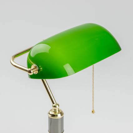 Brilagi - Asztali lámpa BANK OFFICE 1xE27/60W/230V fekete/arany/zöld