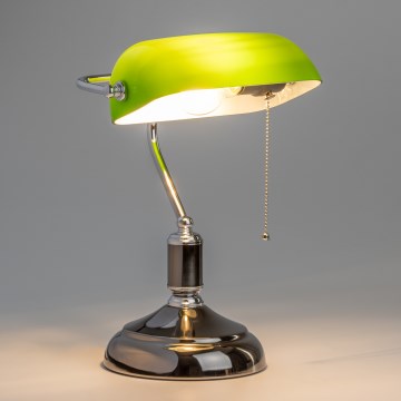 Brilagi - Asztali lámpa BANK OFFICE 1xE27/60W/230V fekete/ezüst/zöld