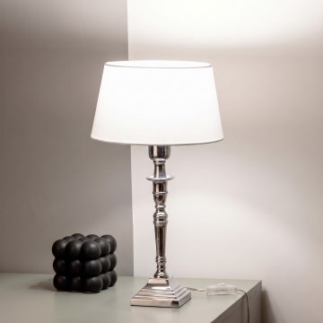 BRILAGI - Asztali lámpa CERIA 1xE27/60W/230V átm. 25 cm ezüst/fehér