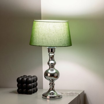 BRILAGI - Asztali lámpa CERIA 1xE27/60W/230V átm. 25 cm fényes króm/zöld