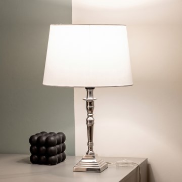BRILAGI - Asztali lámpa CERIA 1xE27/60W/230V átm. 30 cm ezüst/fehér