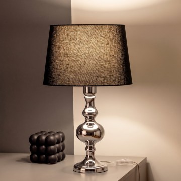 BRILAGI - Asztali lámpa CERIA 1xE27/60W/230V Ø 30 cm fényes króm/fekete