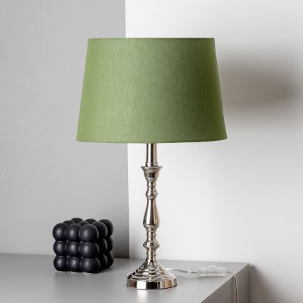 Brilagi - Asztali lámpa CERIA 1xE27/60W/230V Ø 30 cm fényes króm/zöld