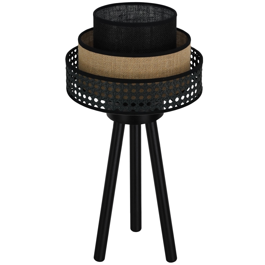 Brilagi - Asztali lámpa DAKOTA LUNETA 1xE27/15W/230V fekete/rattan