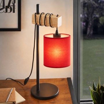 BRILAGI - Asztali lámpa NUBILA 1xE27/40W/230V barna/fekete/piros
