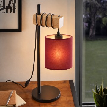 BRILAGI - Asztali lámpa NUBILA 1xE27/40W/230V barna/fekete/pompei vörös