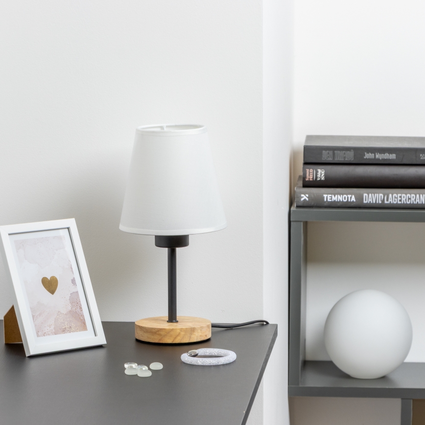 Brilagi - Asztali lámpa NUBILA WOOD 1xE27/25W/230V tölgy/fehér