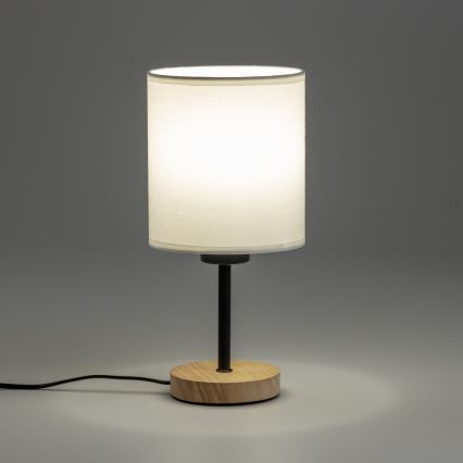 Brilagi - Asztali lámpa NUBILA WOOD 1xE27/25W/230V tölgy/fehér