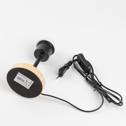 Brilagi - Asztali lámpa NUBILA WOOD 1xE27/25W/230V tölgy/fekete/krémes