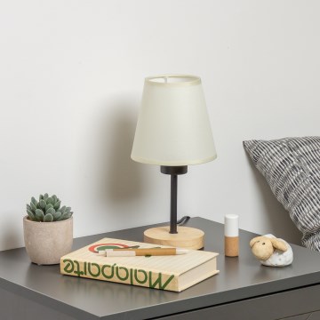 Brilagi - Asztali lámpa NUBILA WOOD 1xE27/25W/230V tölgy/krémes