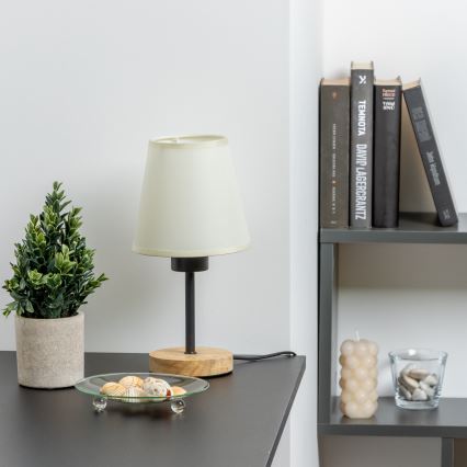 Brilagi - Asztali lámpa NUBILA WOOD 1xE27/25W/230V tölgy/krémes