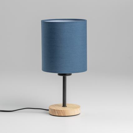 Brilagi - Asztali lámpa NUBILA WOOD 1xE27/25W/230V tölgy/sötét kék
