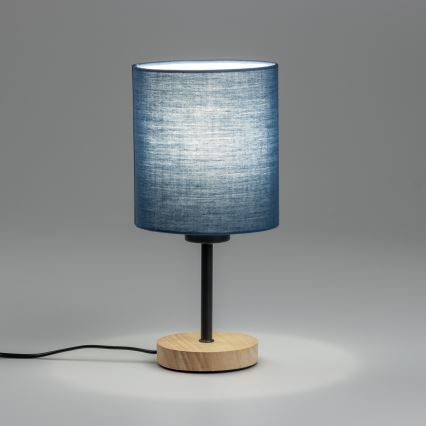 Brilagi - Asztali lámpa NUBILA WOOD 1xE27/25W/230V tölgy/sötét kék
