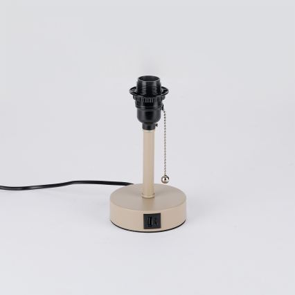 Brilagi - Asztali lámpa USB-porttal TABLON 1xE27/25W/230V bézs