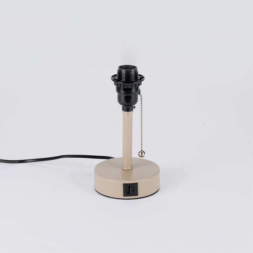 Brilagi - Asztali lámpa USB-porttal TABLON 1xE27/25W/230V bézs
